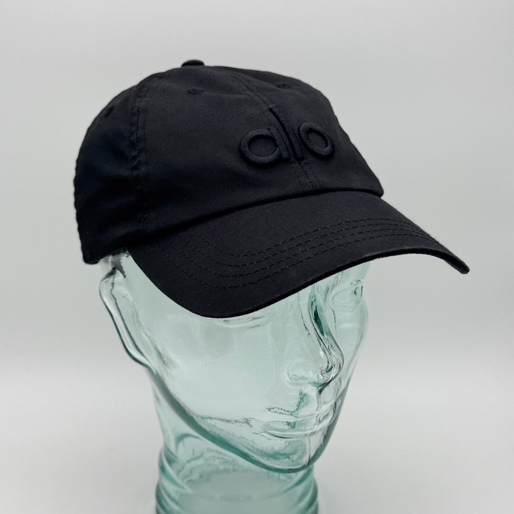 Alo Yoga Off-Duty Cap Black Baseball Hat W7112R Cotton Adjustable Dad Cap Logo